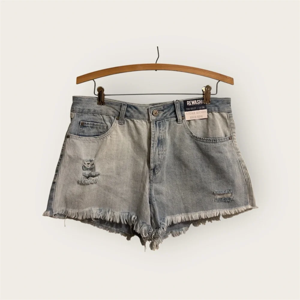 Rewash The Riley Distressed Jean Shorts - Picture 1 of 10